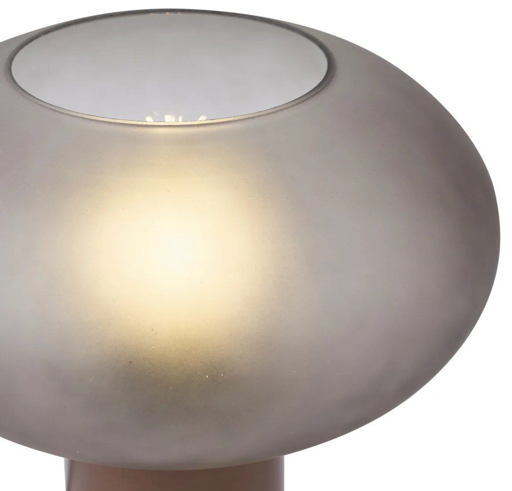 Lampada da tavolo di design bronzo con vetro grigio opaco - Umbrella