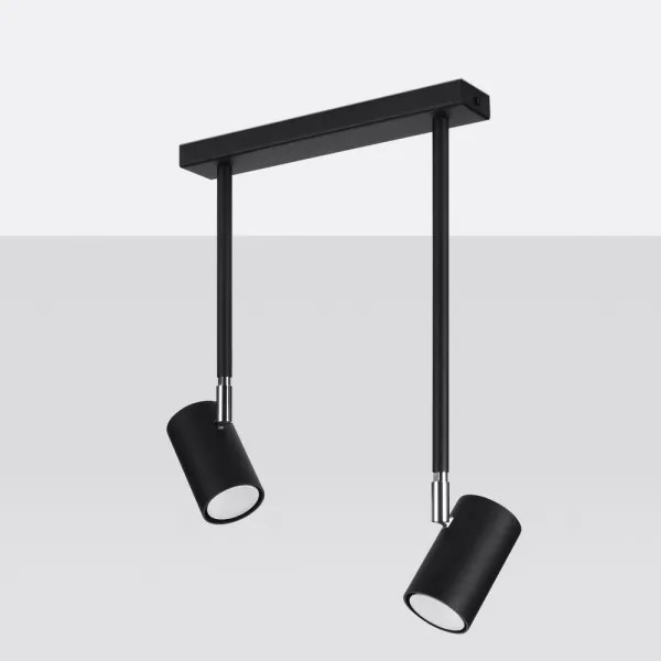 Sollux SL.1075 - Lampadario su palo NORANO 2xGU10/40W/230V nero