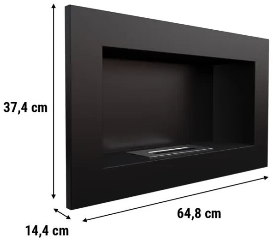 BIO camino incasso GOLF 37,4x64,8 cm 1kW nero TUV