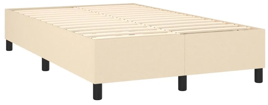 Letto a molle con materasso e led crema 120x200cm in tessuto