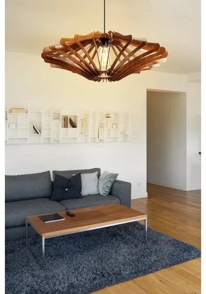 Lampadario a sospensione con filo 1xE27/60W/230V marrone diametro 59 cm