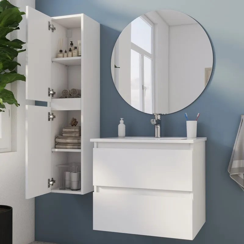 Colonna per mobile bagno Essential SENSEA 2 ante P 28.6 x L 27.3 x H 119.5 cm bianco truciolare