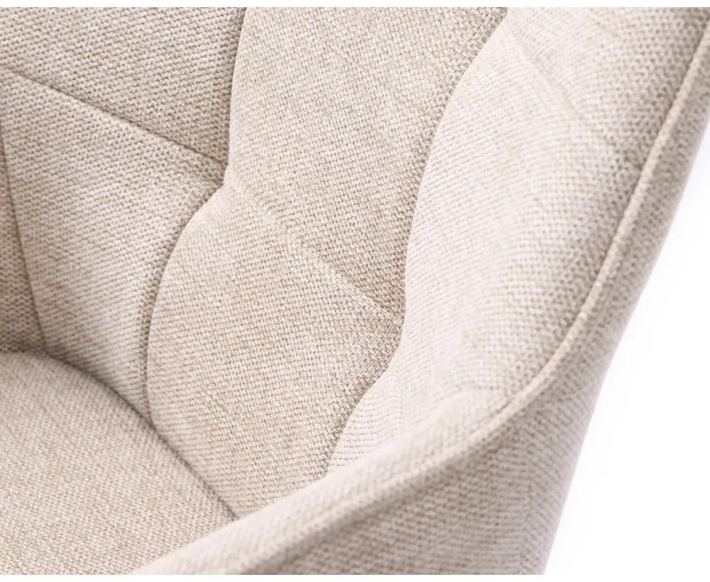 Sedia da pranzo beige in imbottito con braccioli Nolan – Unique Furniture
