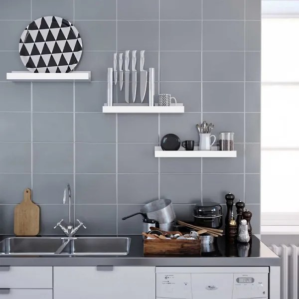 Set di 3 mensole da parete SHELFY bianche