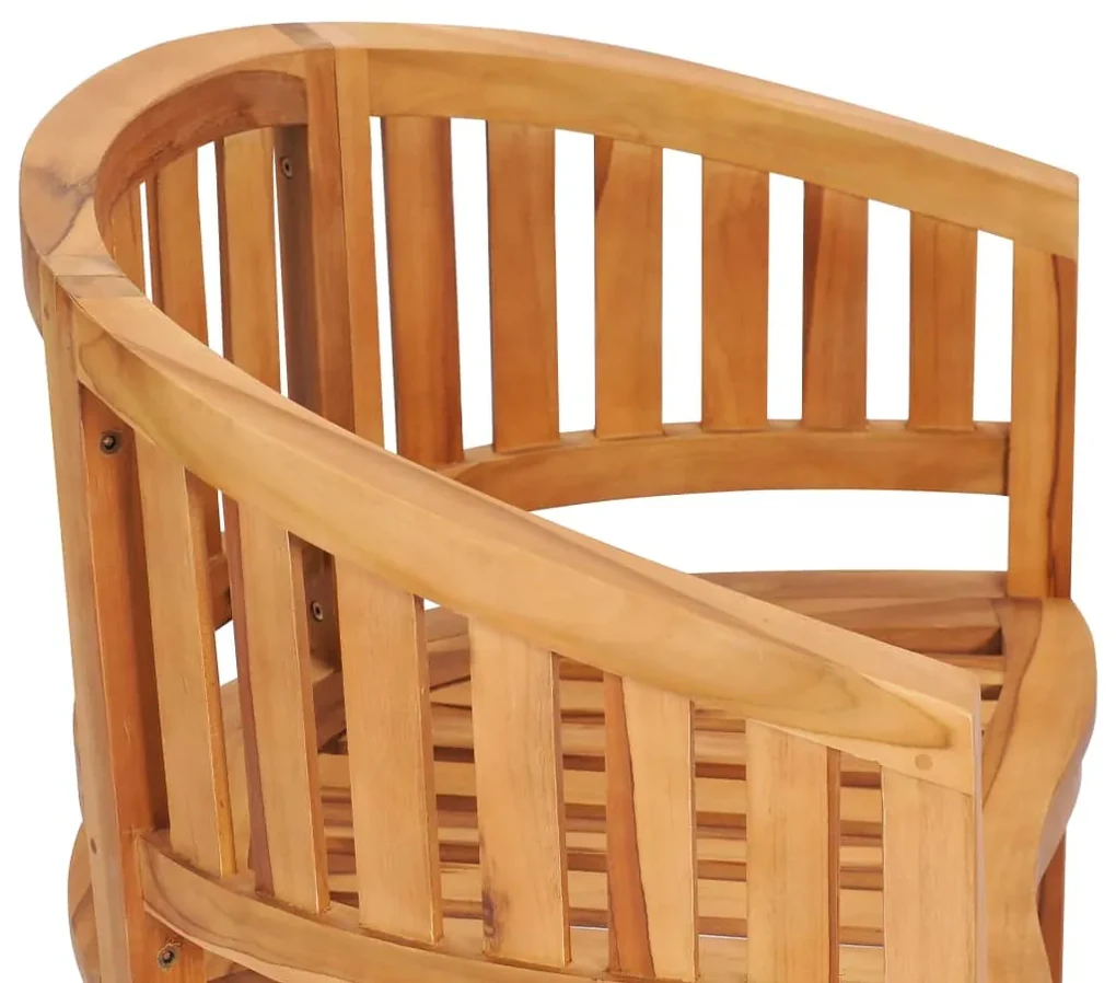 Sedie a forma di banana 2 pz in legno massello de teak