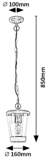 Rabalux 7268 - Lampada da esterno a catena SAVANO 1xE27/40W/230V IP44