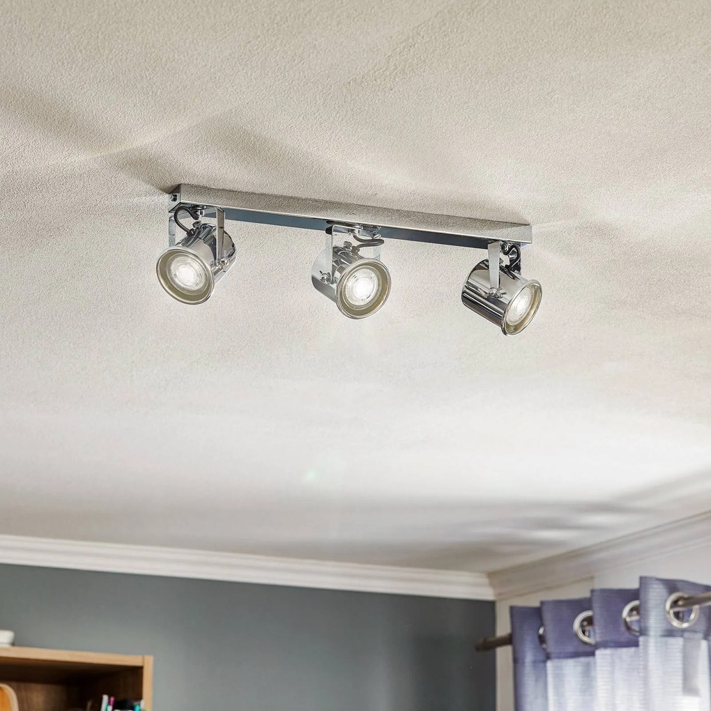 Euluna Faretto da soffitto Canico, 3 luci, cromato