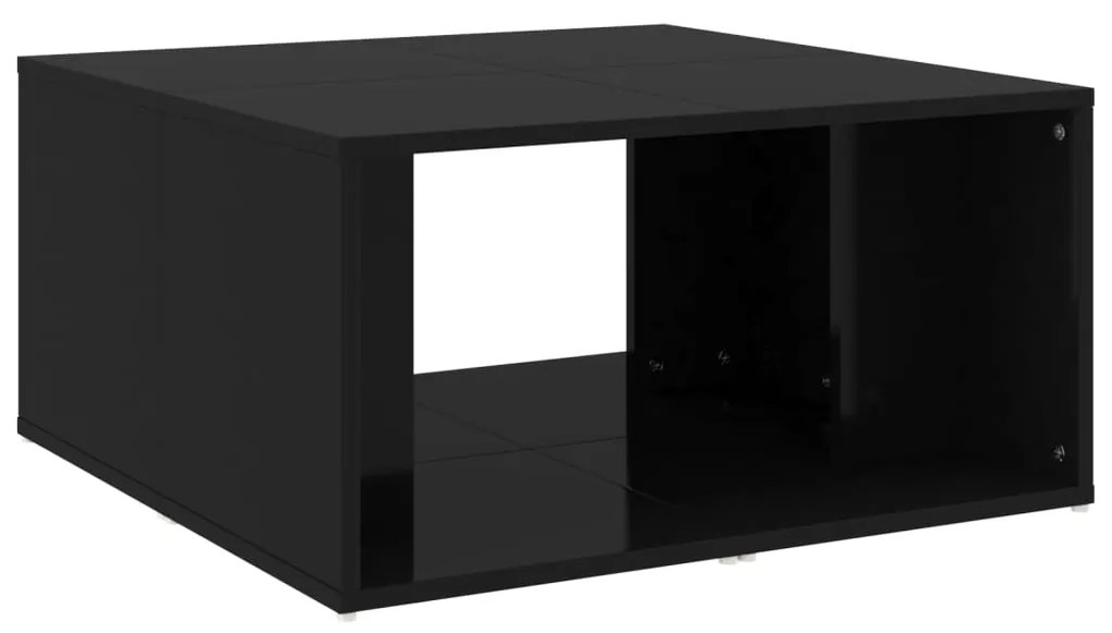 Tavolini da salotto 4 pz nero lucido 33x33x33cm in truciolato