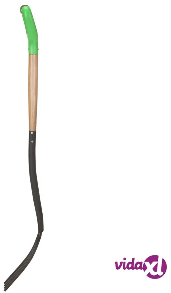 vidaXL Forca da Giardinaggio con Presa a D Acciaio e Legno Duro