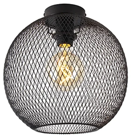 Plafoniera moderna nera 30 cm - MESH BALL