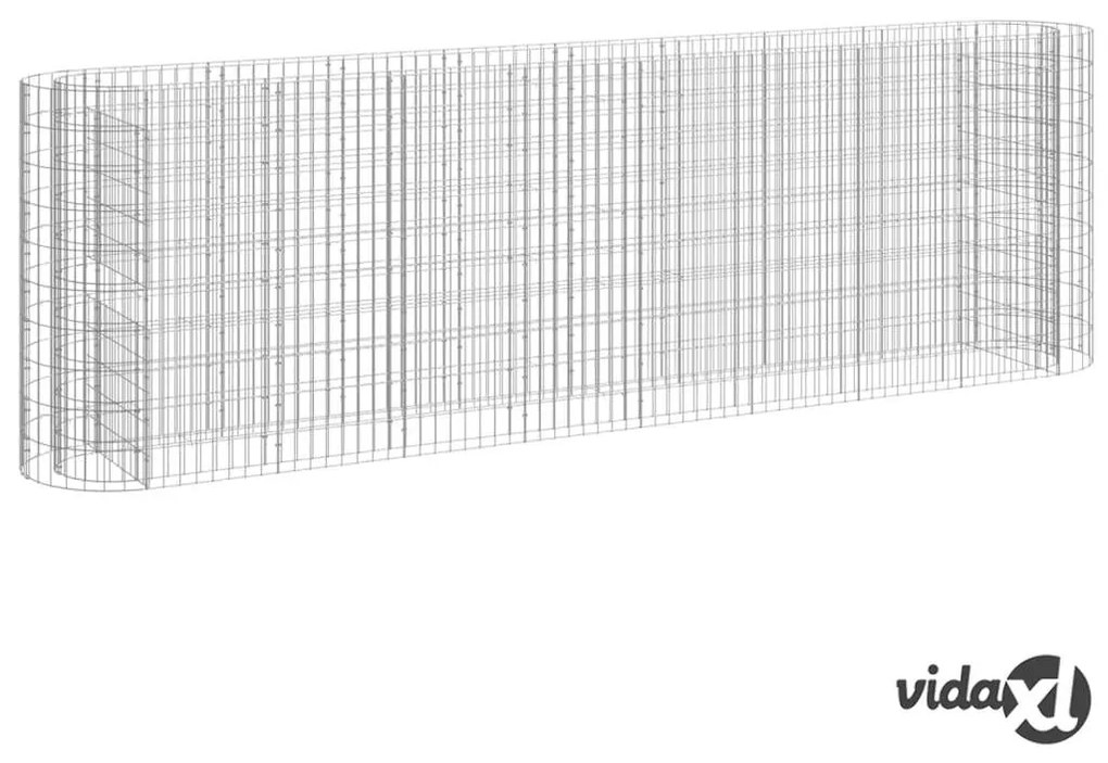 vidaXL Gabbione con Letto Rialzato in Acciaio Zincato 330x50x100 cm
