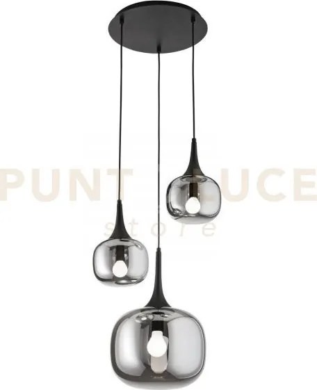 Lampadario a sospensione jaipur fume' e nera 1 luce attacco e27+2 l...
