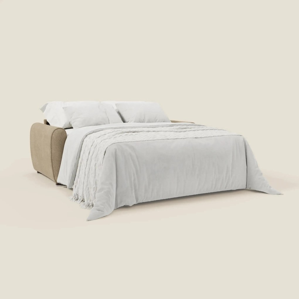 Kaleo Divano letto moderno con materasso H17 cm - in raffinato tessuto impermeabile T26 beige