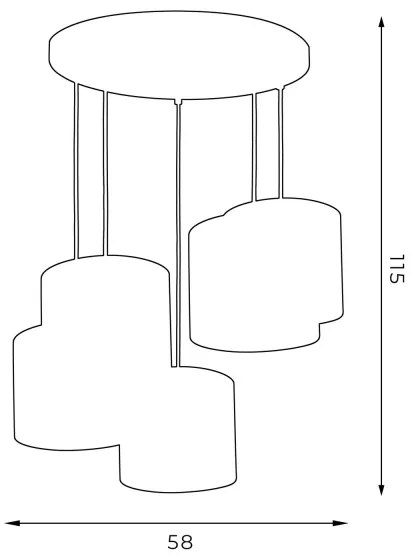 Lampadario a sospensione con filo ARDEN 5xE27/60W/230V bianco