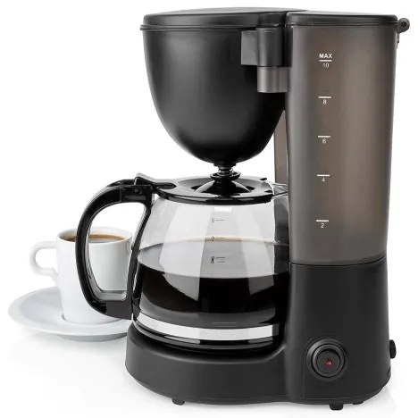 Nedis KACM150EBK - Caffettiera a goccia da 1,25 l con funzione di mantenimento della temperatura