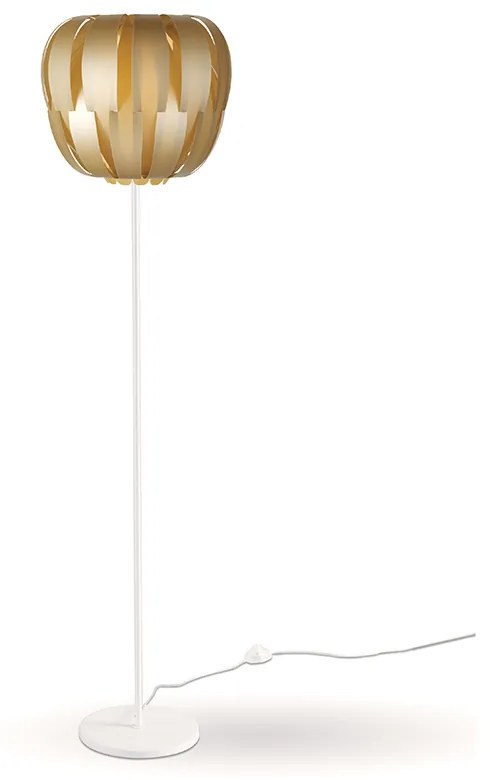 Lampada Da Terra Con Base 1 Luce Queen In Polilux Oro D60 Made In Italy