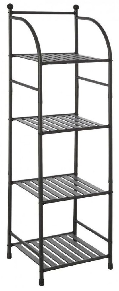 Scaffale Da Bagno Salvaspazio 116 Cm Quattro Ripiani Feridras Nero