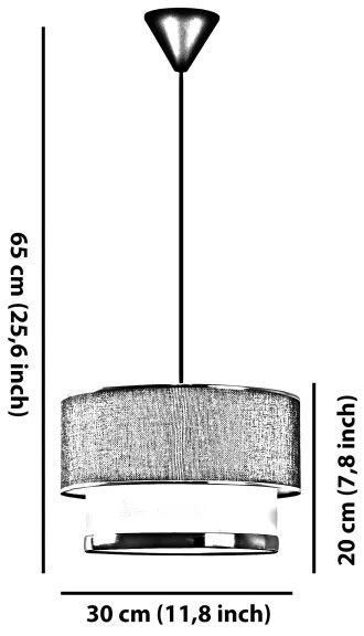 Lampadario a sospensione con cavo ECHO 1xE27/60W/230V beige