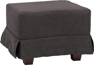 Pouf imbottito grigio in tessuto 57x41 h sfoderabile e piedini