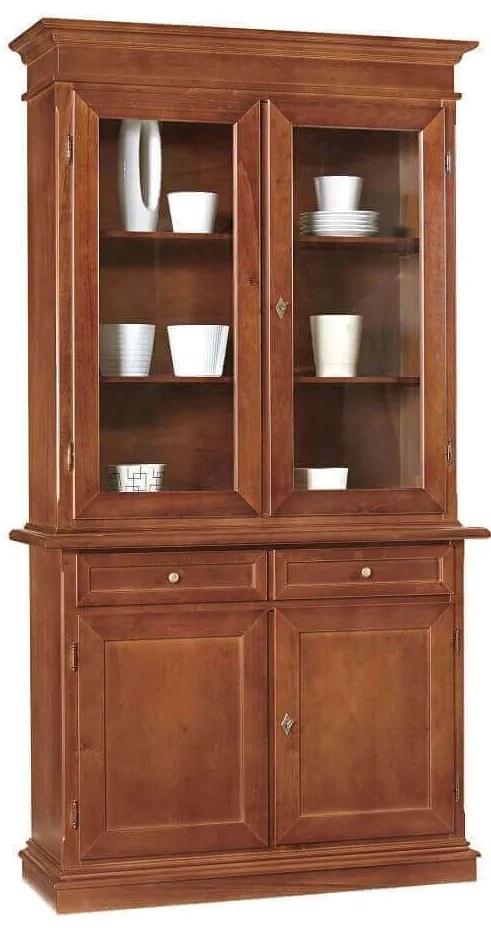 JAQUELINE - credenza con vetrina in legno massello