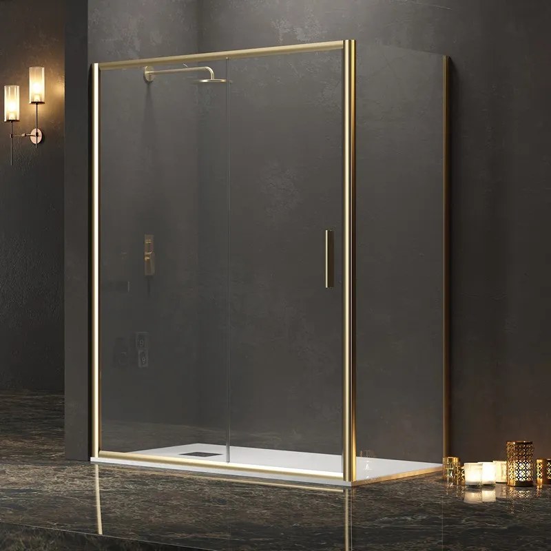 Box doccia angolare 80x100 oro opaco scorrevole | KE-4000G - KAMALU