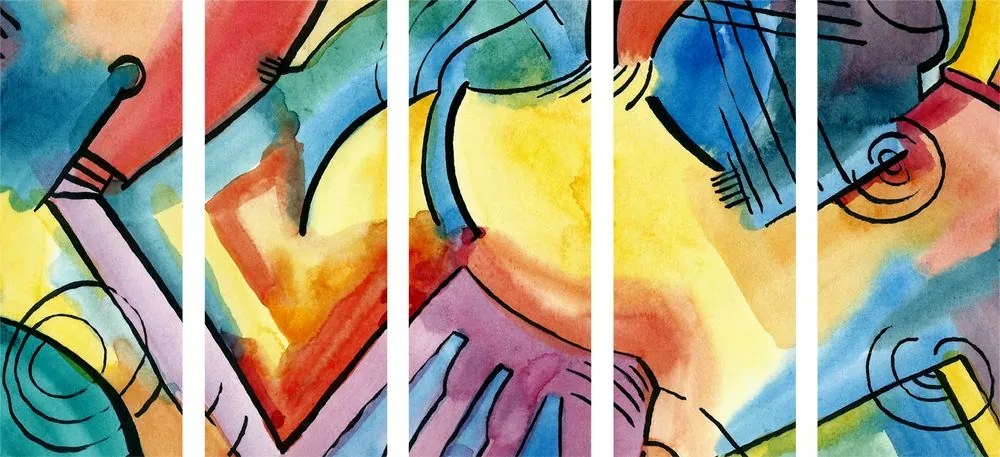 Quadri 5 pezzi – Arte astratta multicolore