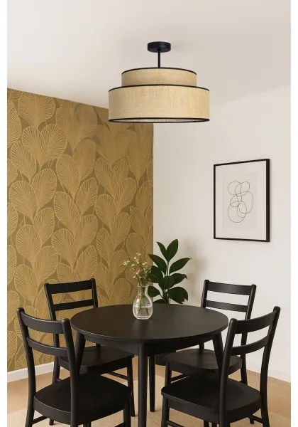 Lampadario a plafone BOHO 1xE27/60W/230V diametro 40 cm beige