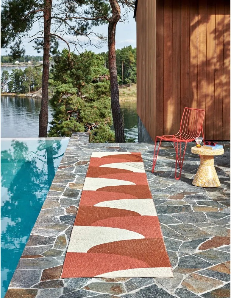 Tappeto da interno/esterno color mattone 70x90 cm Hill Brick Rust – Pappelina