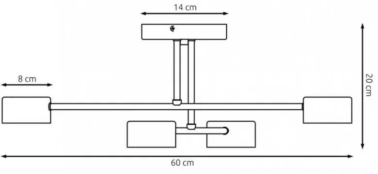 Lampada da soffitto in acciaio HALO 4 bianco/nero 4xGX53 Colore del corpo Bianco