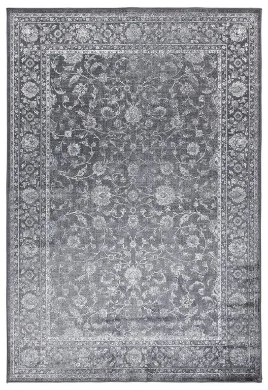 Tappeto Soraya blooms orientale in viscosa antracite, L 230 x L 160 cm