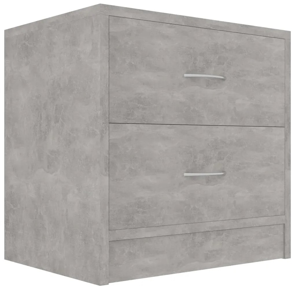 Comodini 2 pz Grigio Cemento 40x30x40 cm in Legno Multistrato