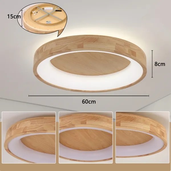 Brilagi-LED Lampada da soffitto FALCON WOOD LED/40W/230V 3000/4000/6000K 60 cm in legno