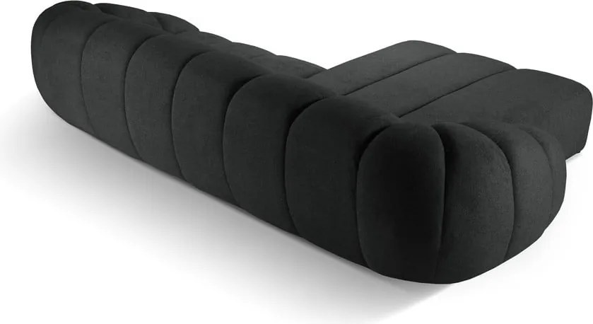 Divano angolare nero (con penisola a sinistra) Diana – Micadoni