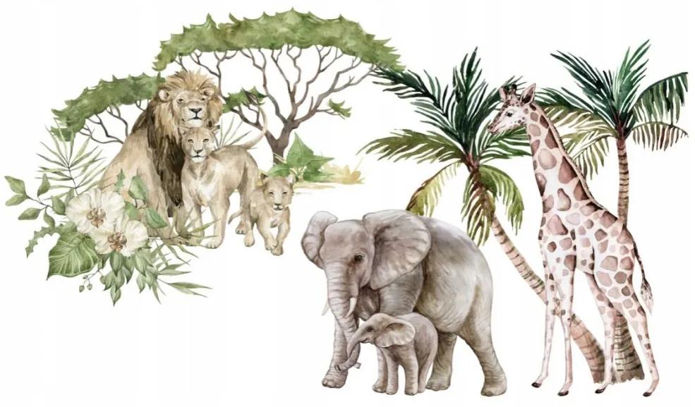 Adesivo murale Safari esotico 80 x 160 cm