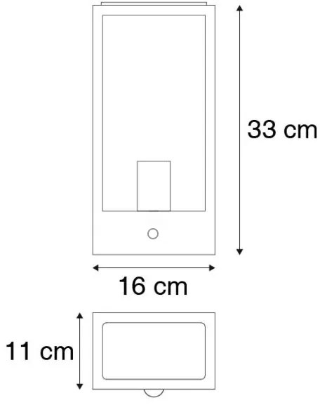 Lampada da parete per esterni verde scuro con sensore crepuscolare IP44 - Rotterdam