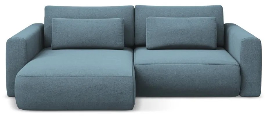 Divano angolare azzurro allungabile/con contenitore (con penisola a sinistra/con chaise lounge) Kapua – Makamii