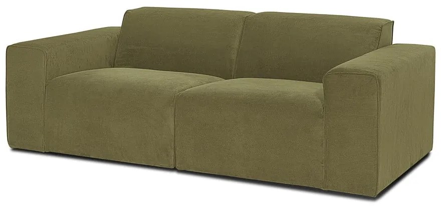 Divano in velluto a coste verde 202 cm Sting - Scandic