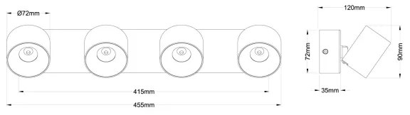 Globo 56961-4S - Faretto LED RAE 4 LED da 6W/230V