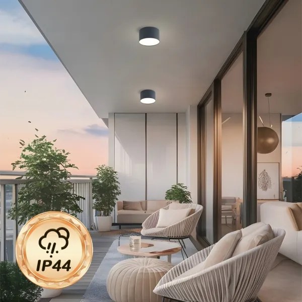 Brilagi - Plafoniera LED da soffitto per bagno FORIS LED/9W/230V Ø 9 cm antracite IP44