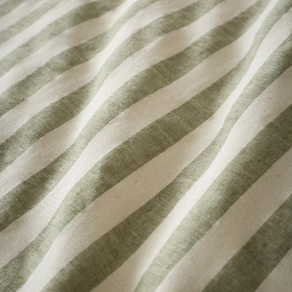 Set copripiumino e federa verde per letto singolo 135x200 cm Cotton Rich Woven Stripe – Pineapple Elephant