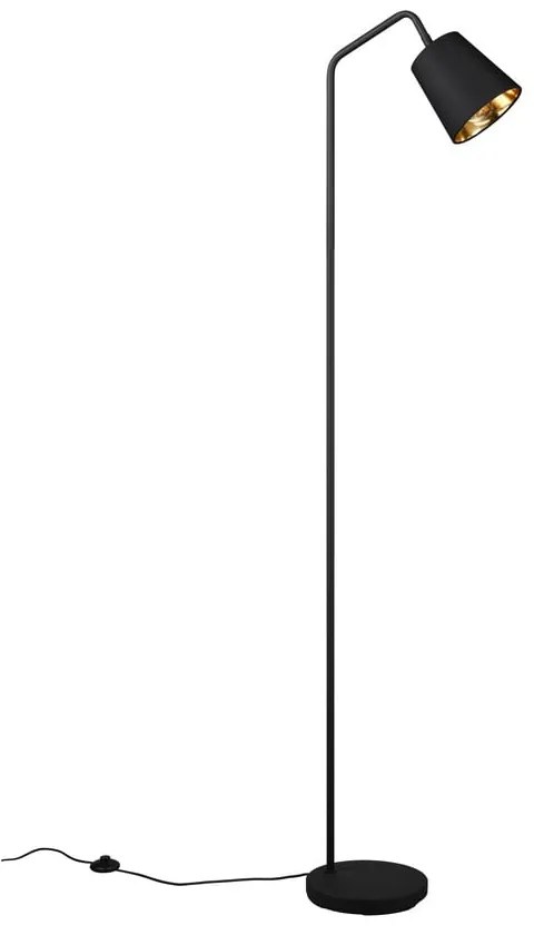 Lampada da terra nera con paralume in tessuto (altezza 148 cm) Buddy - Reality
