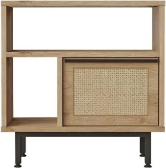 Tavolino Laterale Per Divano Da Salotto Multiuso 60x25x60 Ocean Rafia