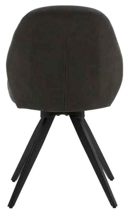 Set di sedie girevoli ZENNENDAL in similpelle antracite e gambe in metallo nero