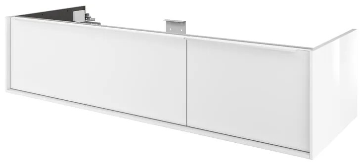 Mobile da bagno sospeso sotto lavabo L 135 x H 32 x P 48 cm bianco laccato lucido, 1 cassetto SENSEA Neo