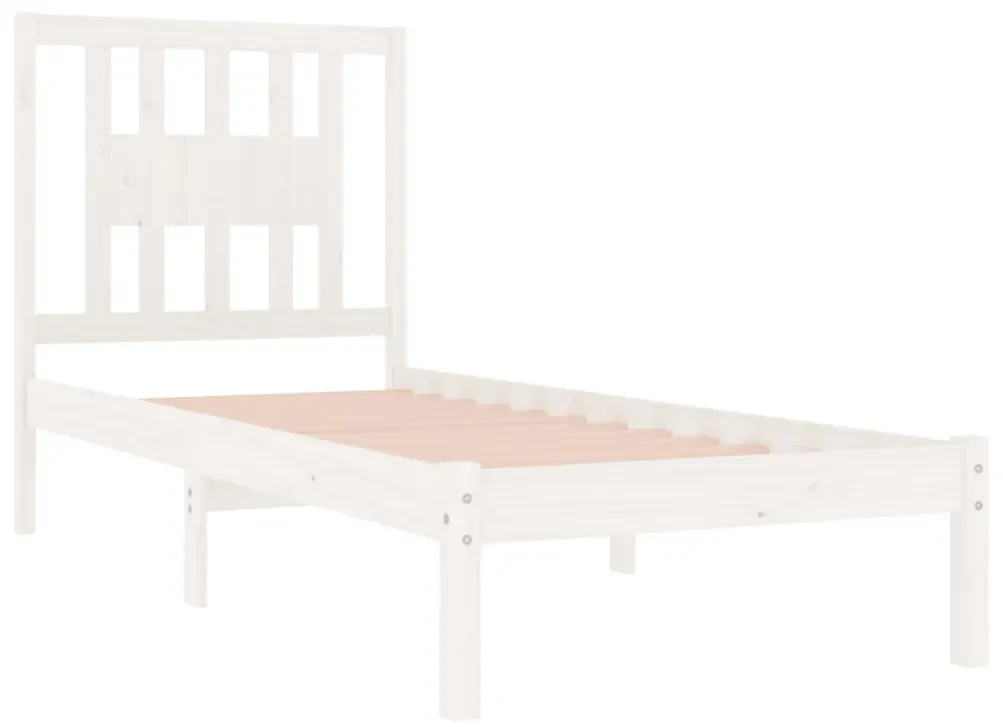 Giroletto bianco in legno massello 90x190 cm single
