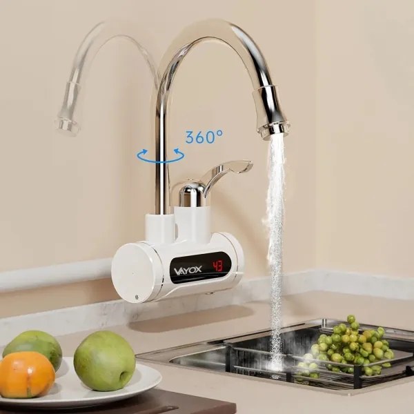 Scaldabagno istantaneo con LED display 3000W/230V IPX4 bianco