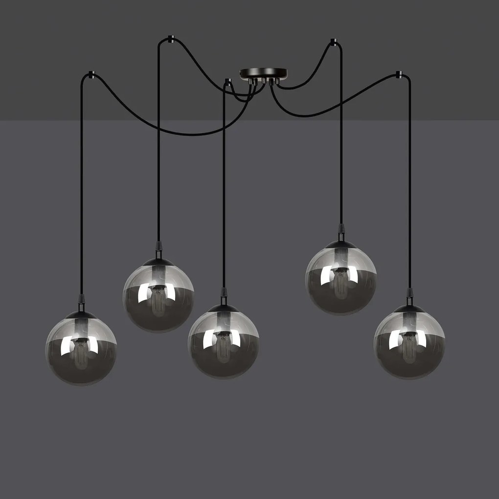 Lampadario a sospensione GIGI 5 BLACK GRAFIT