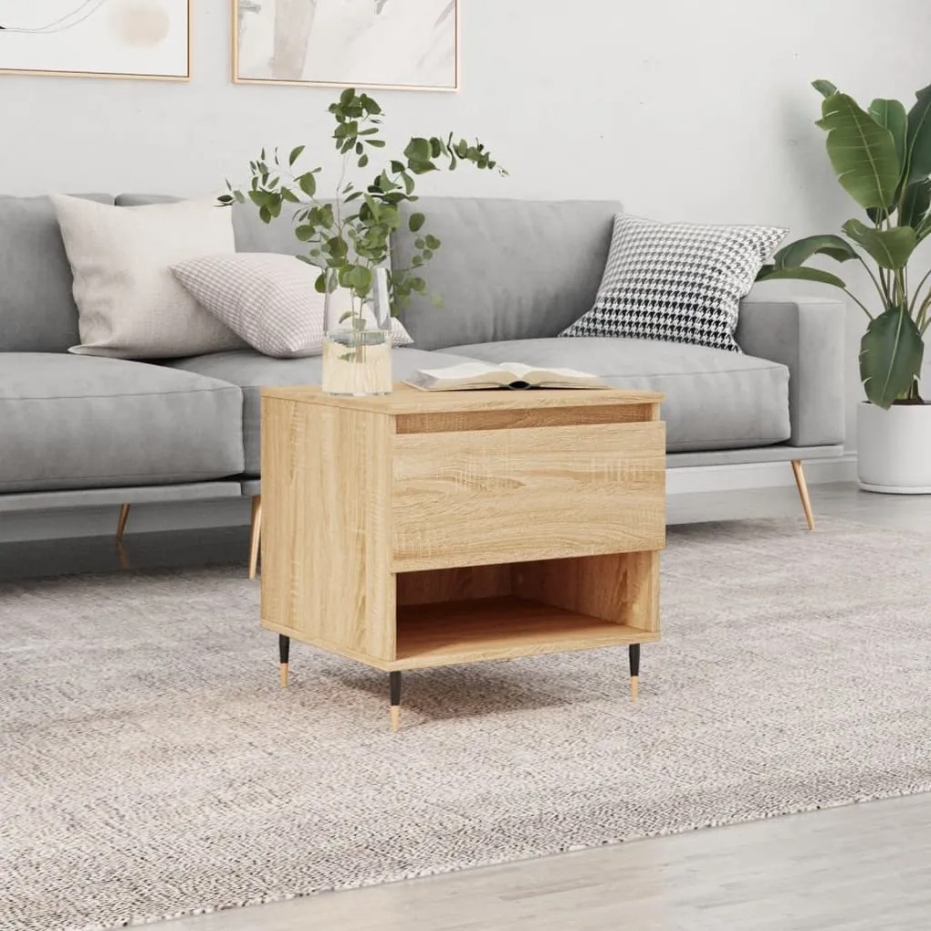 Tavolino Rovere Sonoma 50x46x50 Cm İn Legno Multistrato /