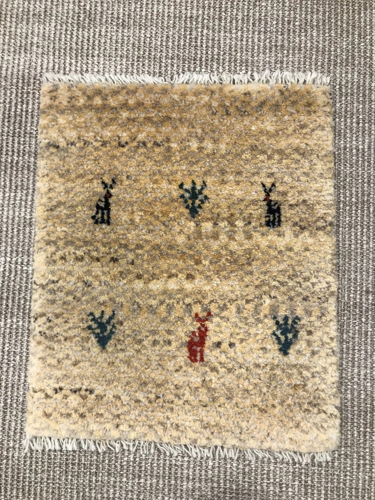 Gabbeh Tappeto 40 x 40 Beige (Iran) Annodato A Mano