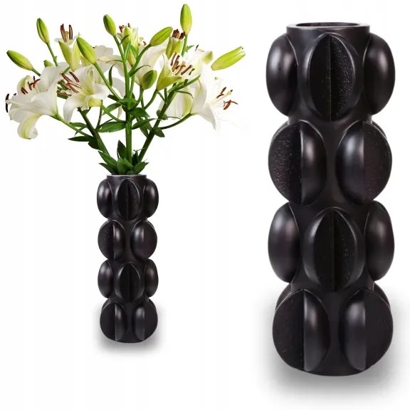 Vaso 37x15 cm resina/nero opaco